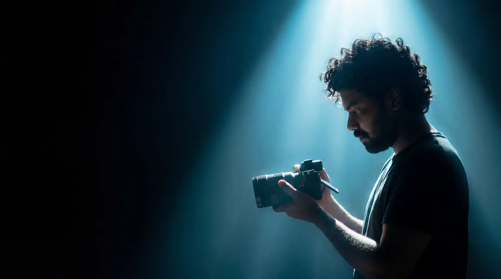 Rahul Chanda photographing products in the studio